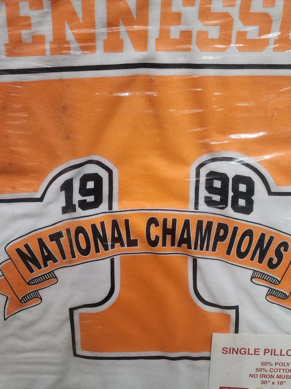 Vintage 1998 University Tennessee Volunteers National Champions Pillowcase New